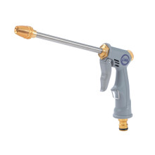 Pressure Garden Hose Nozzle with Adjustable Spray Gun, 360 Rotation Aluminium Long Nozzle for Car Wash, Lawn and Pet Cleaning