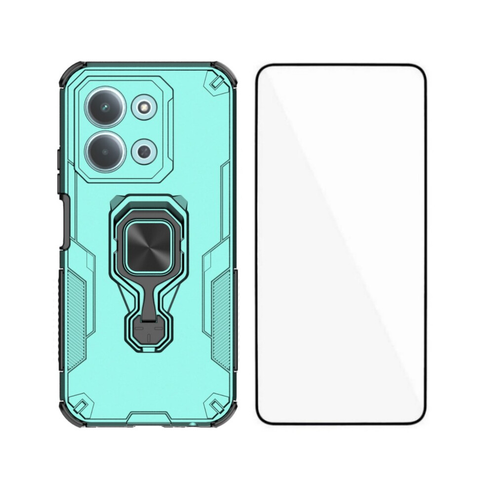 (Green) For Xiaomi Redmi 15C 4G (Global) (171Mm) Phone Case Wanlonfeng Pc Tpu Back Cover Kickstand With Tempered Glass Green 6914287597365