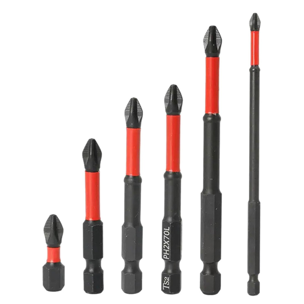 Screwdriver Bit Set 6Pcs Strong Magnetic Grip Antislip Steel Phillips Slot Impact Resistant 9365049268592