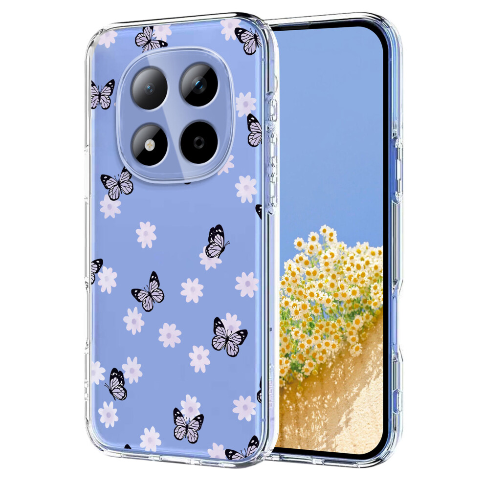 (Butterflies) For Xiaomi Redmi Note 15 Pro 5G Case Butterfly Floral Pattern Printing Tpu Phone Back Cover 6914286463555