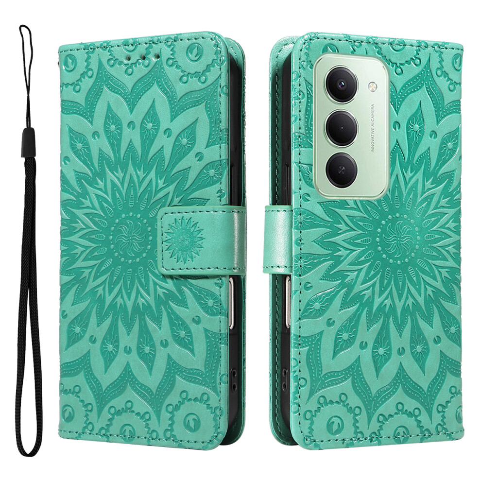 (Green) For Xiaomi Redmi 15 4G (Eu) (171Mm) Leather Wallet Case Sunflower Imprinted Phone Cover Green 6914289876512