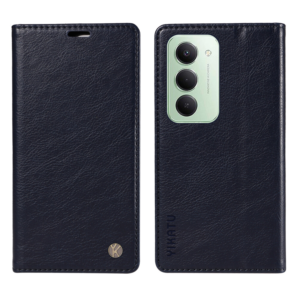 (Navy ) For Xiaomi Redmi 15 4G (Eu) (171Mm) Wallet Case Yikatu Yk-006 Magnetic Closure Leather Phone Cover Litchi Texture Blue 6914281685969