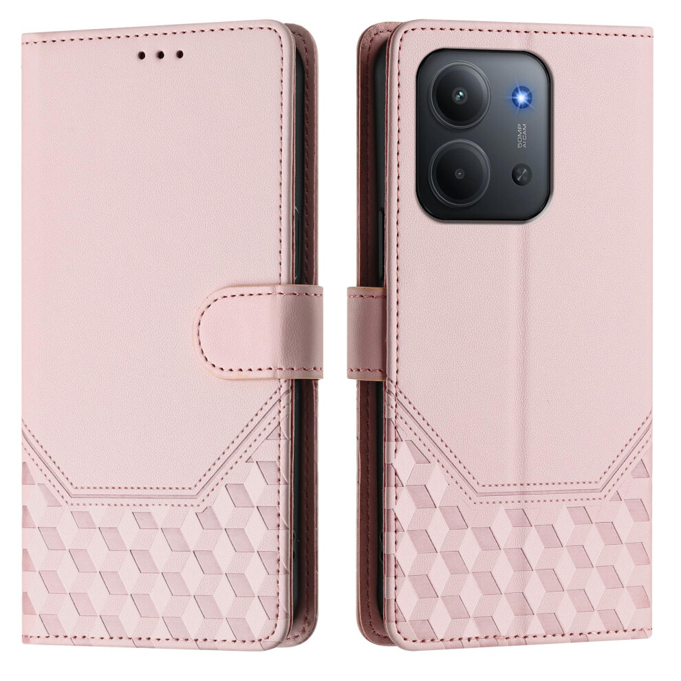 (Pink) For Xiaomi Redmi 15C 5G (Eu) (173Mm) / Xiaomi Redmi 15C 4G (Eu) (173Mm) Case Imprinted Honeycomb Rfid Blocking Leather Phone Cove Pink 6914287817425