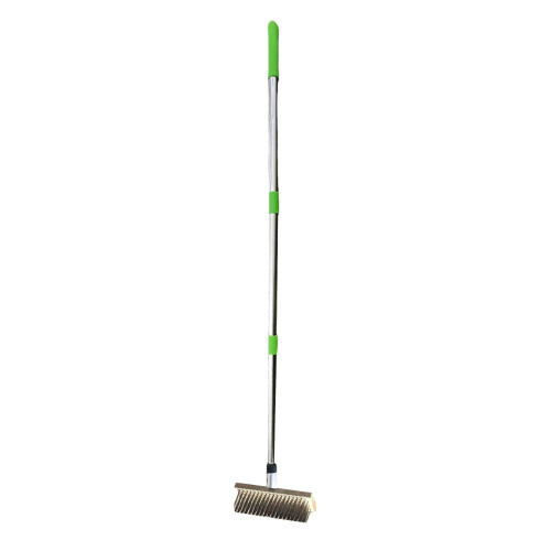 Wire Brush for Moss Removal with Ergonomic Stainless Handle, Rust Resistant Bristles for Patio Deck