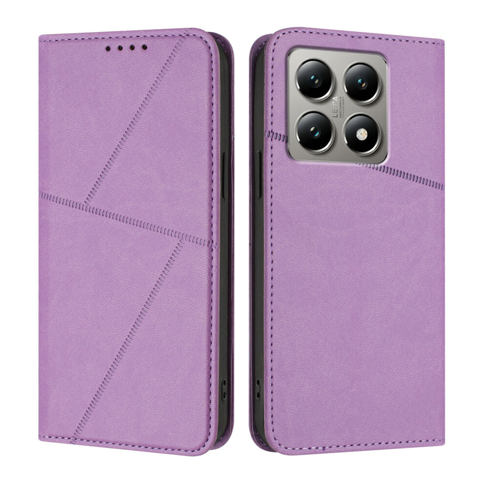 (Purple) For Xiaomi 15T Wallet Case Magnetic Closure Leather Flip Phone Cover With Stand Purple 6914280631813