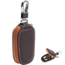 Carcasă cheie telecomandă din piele naturală, suport cheie cu protecție inteligentă, suprafață din piele cu strat interior din microfibră,