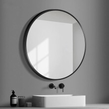 Modern Round Decorative Mirror, Versatile Placement with Hassle-Free Installation for Home Decor