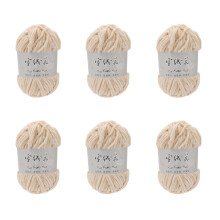 6Rolls of Cotton Crochet Yarn 100g/3.5oz Per Roll Soft-Beige 06