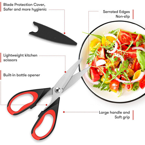Heavy Duty Kitchen Shears, Serrated Blade Ensuring Precise Cuts, Comfortable And Easy Maintenance, All Purpose Kitchen Scissors, Super Sharp Blades