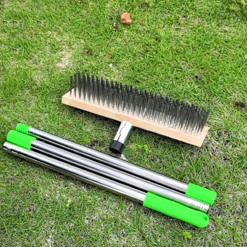 Wire Brush for Moss Removal with Ergonomic Stainless Handle, Rust Resistant Bristles for Patio Deck 1