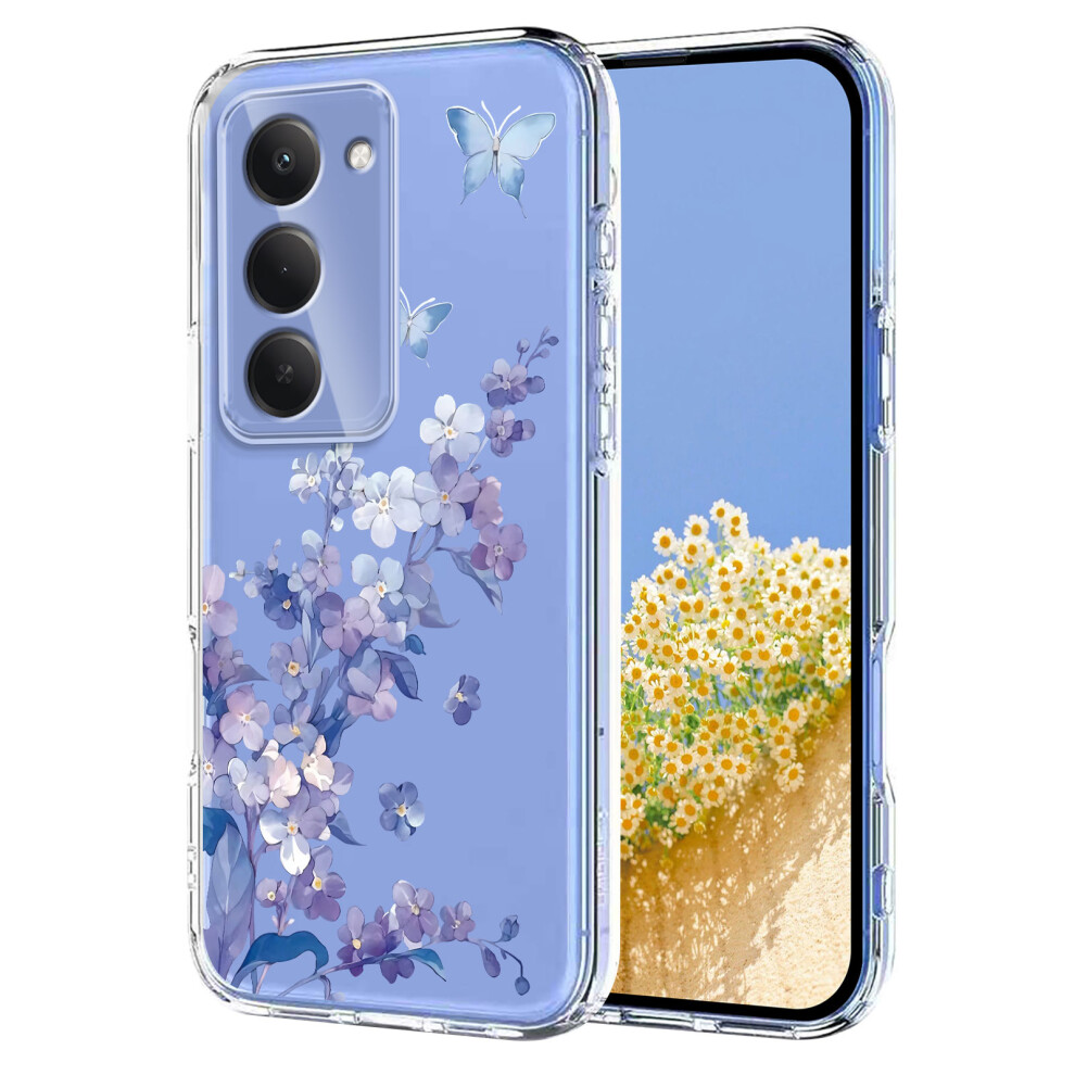 (Violets) For Xiaomi Redmi 15 5G (Global) (169Mm) / Xiaomi Redmi 15 4G (169Mm) Case Butterfly Floral Pattern Printing Tpu Phone Back Cover 6914288778664