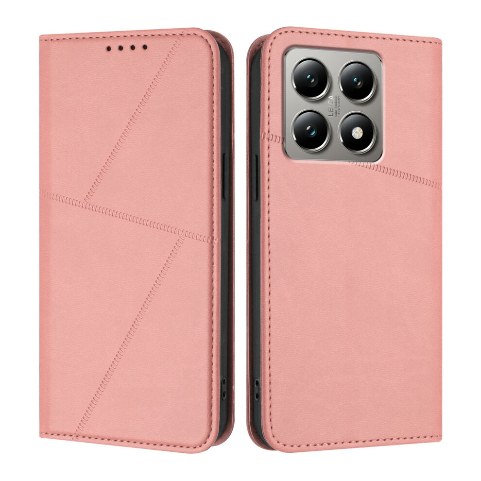 (Pink) For Xiaomi 15T Wallet Case Magnetic Closure Leather Flip Phone Cover With Stand Pink 6914283576258