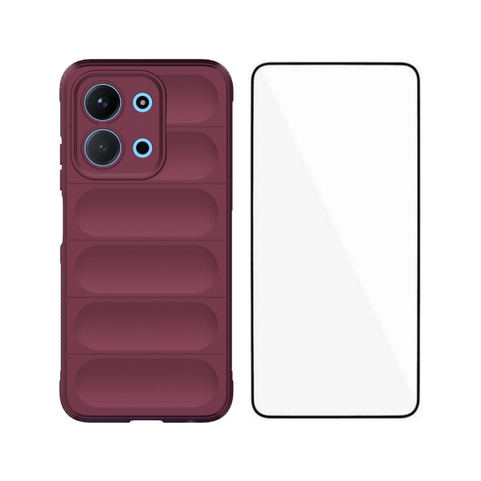 (Wine ) For Xiaomi Mi 15C 4G (Eu) (173Mm) / Xiaomi Mi 15C 5G (Eu) (173Mm) Tpu Case Wanlonfeng Hd Series Anti Slip Phone Cover With Red 6914287886209