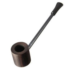 Long Briar Pipe Set - Black Straight Smoking Pipe with 3mm Filter, Best Quality Briar Wood, Multi-Choice Styles