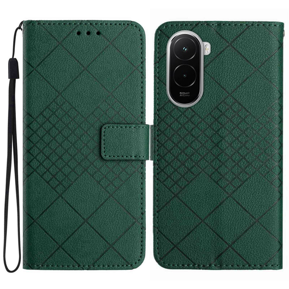 (Green) For Xiaomi Poco M7 4G (Eu) (171Mm) Case Wallet Imprint Pu Leather Flip Folio Phone Cover Green 6914289399684