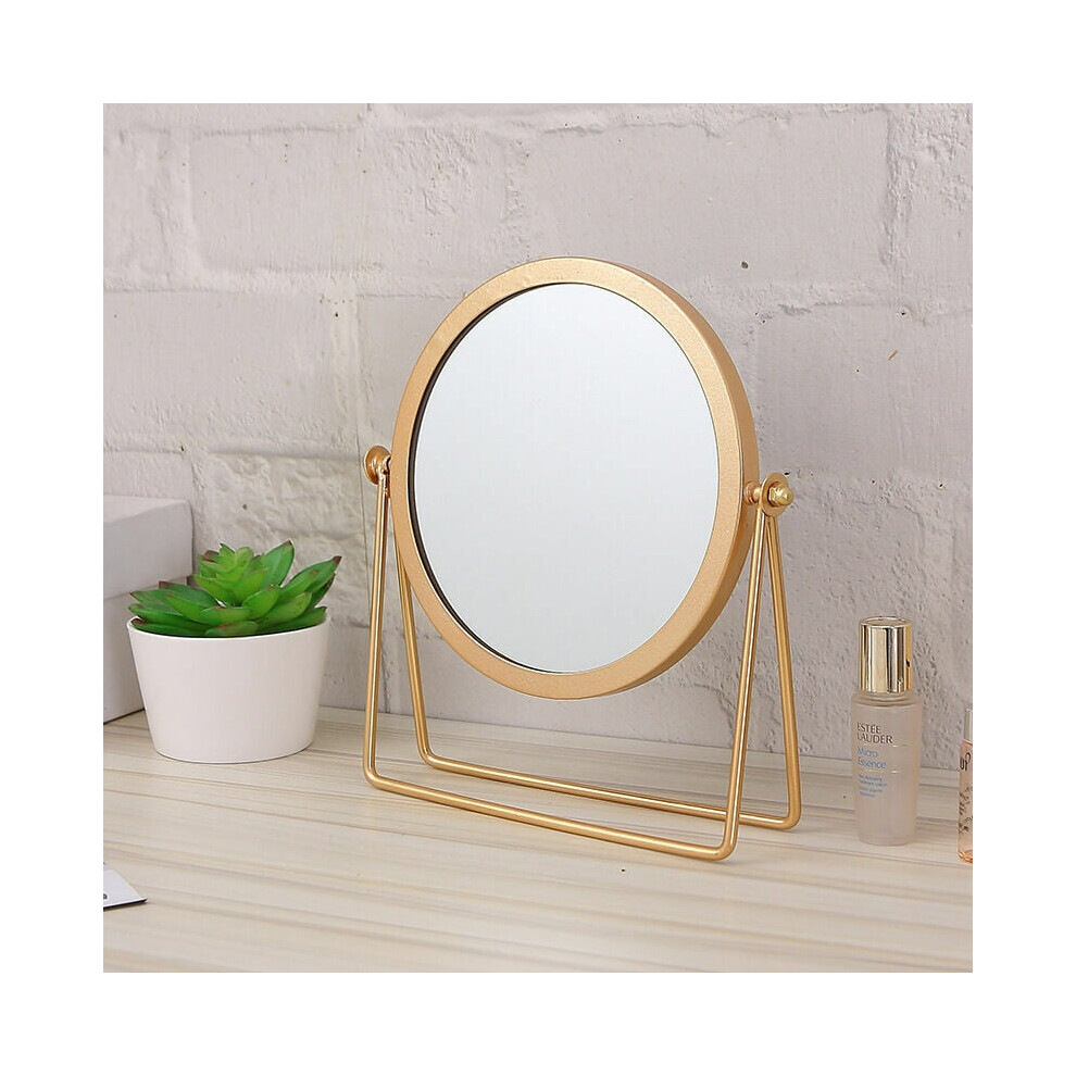 Decorative Makeup Mirror, 360 Rotation Vanity Mirror with X1/X5 Magnification for Precise Tasks, Bamboo Base Ensures Stability on Any Dresser or
