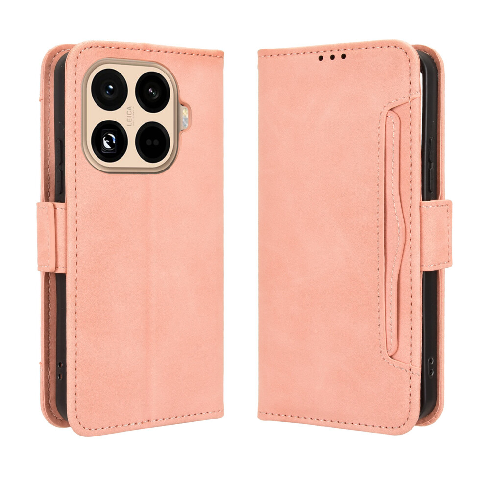 (Pink) For Xiaomi 15T Pro Leather Case Phone Wallet Cover With Multiple Card Slots Pink 6914286582225