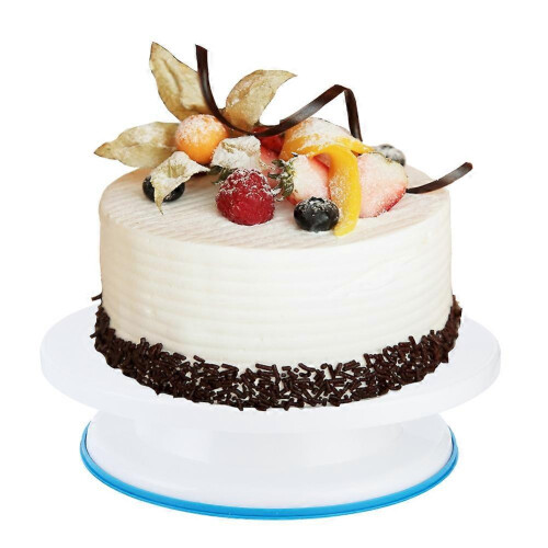 (As show, One size) 6Pcs/Set Kitchen Cake Decorating Turntable Cake Rotating Display Stand with Scraper DIY Tool 2