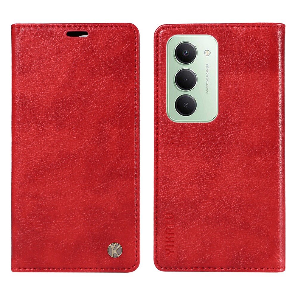 (Red) For Xiaomi Mi 15 4G (Eu) (171Mm) Wallet Case Yikatu Yk-006 Magnetic Closure Leather Phone Cover Litchi Texture Red 6914281463390