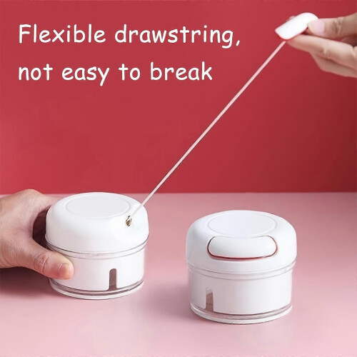 (As show, One size) Durable Manual Garlic Mincer; Hand Held Pull Food Chopper 2