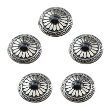 5 Pcs Wedding Buttons Imitation Turquoise-Black chrysanthemum