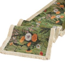 Tafelloper Gekleurde Bloem Vogel Tafel Decor Cover Home-Groene A