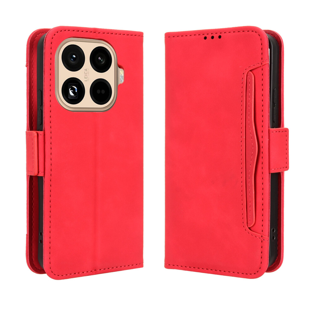 (Red) For Xiaomi 15T Pro Leather Case Phone Wallet Cover With Multiple Card Slots Red 6914287682443