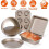 (As show, One size) 5Pcs Nonstick Bakeware Set Baking Tray Ovenware Sheet Kit 1