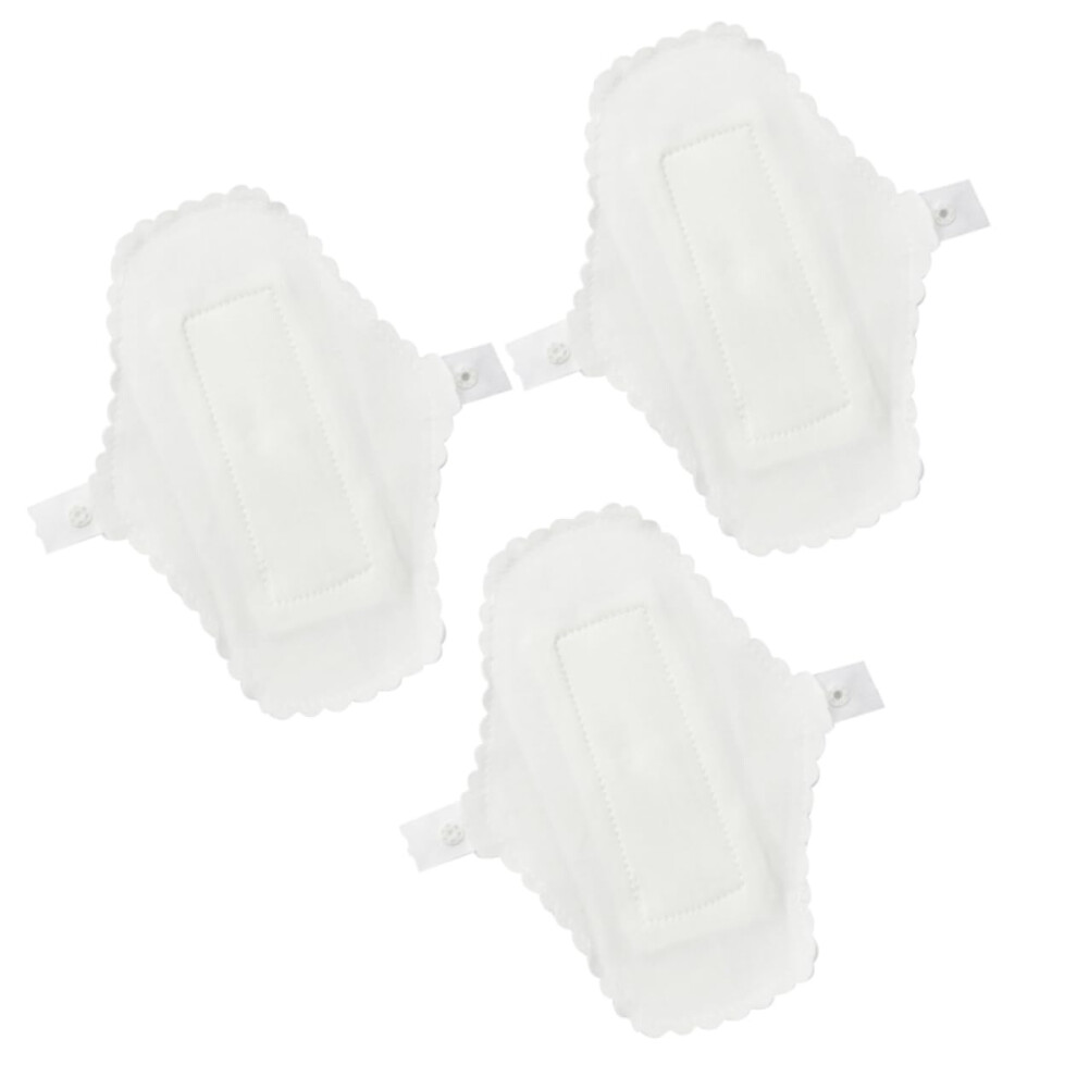 Reusable Cotton Menstrual Pads 3pcs Soft Washable Sanitary Towels with Snap Closure for Travel