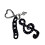 Cute Dotted Striped Note Star Keychain Sturdy Bag Label-Black 1