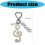 Cute Dotted Striped Note Star Keychain Sturdy Bag Label-Black 4