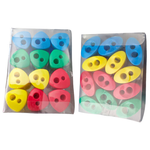 12Pieces Two Hole Pencil Sharpener Ergonomic-Oval double hole 1