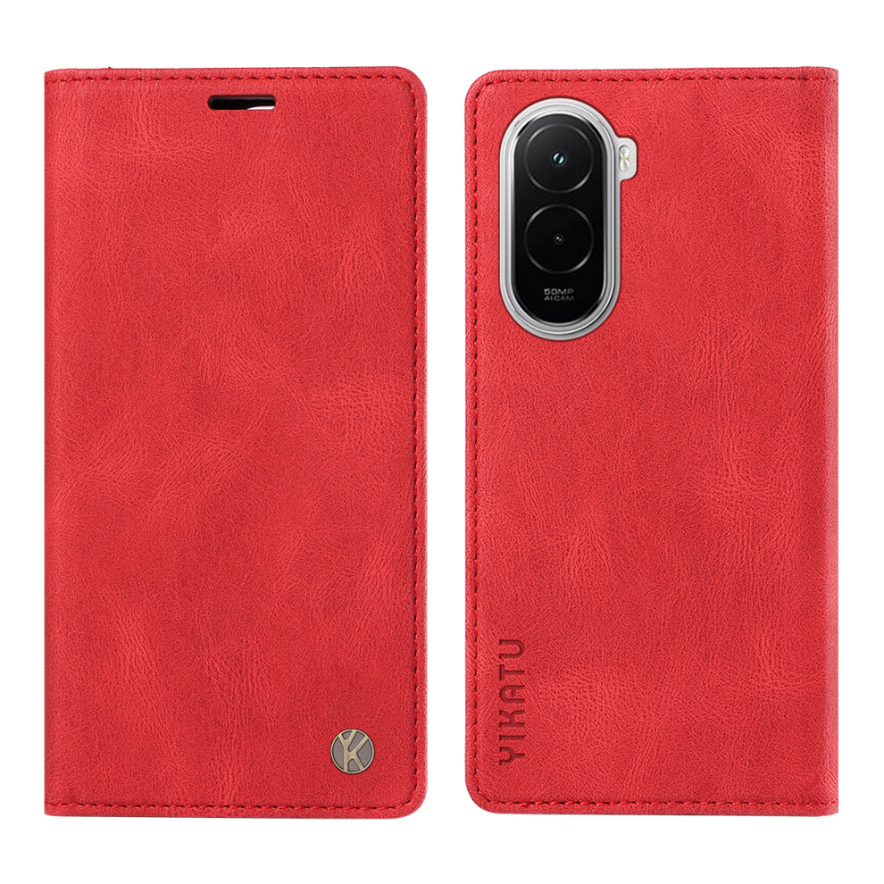 (Red) For Xiaomi Poco M7 4G (169Mm) Leather Cover Yikatu Yk-004 Skin-Touch Wallet Phone Cases Red 6914289807509