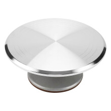 (As show, One size) 12inch Aluminum Cake Turntable Rotating Revolving Decorating Stand Pastry Baking Decor Tool