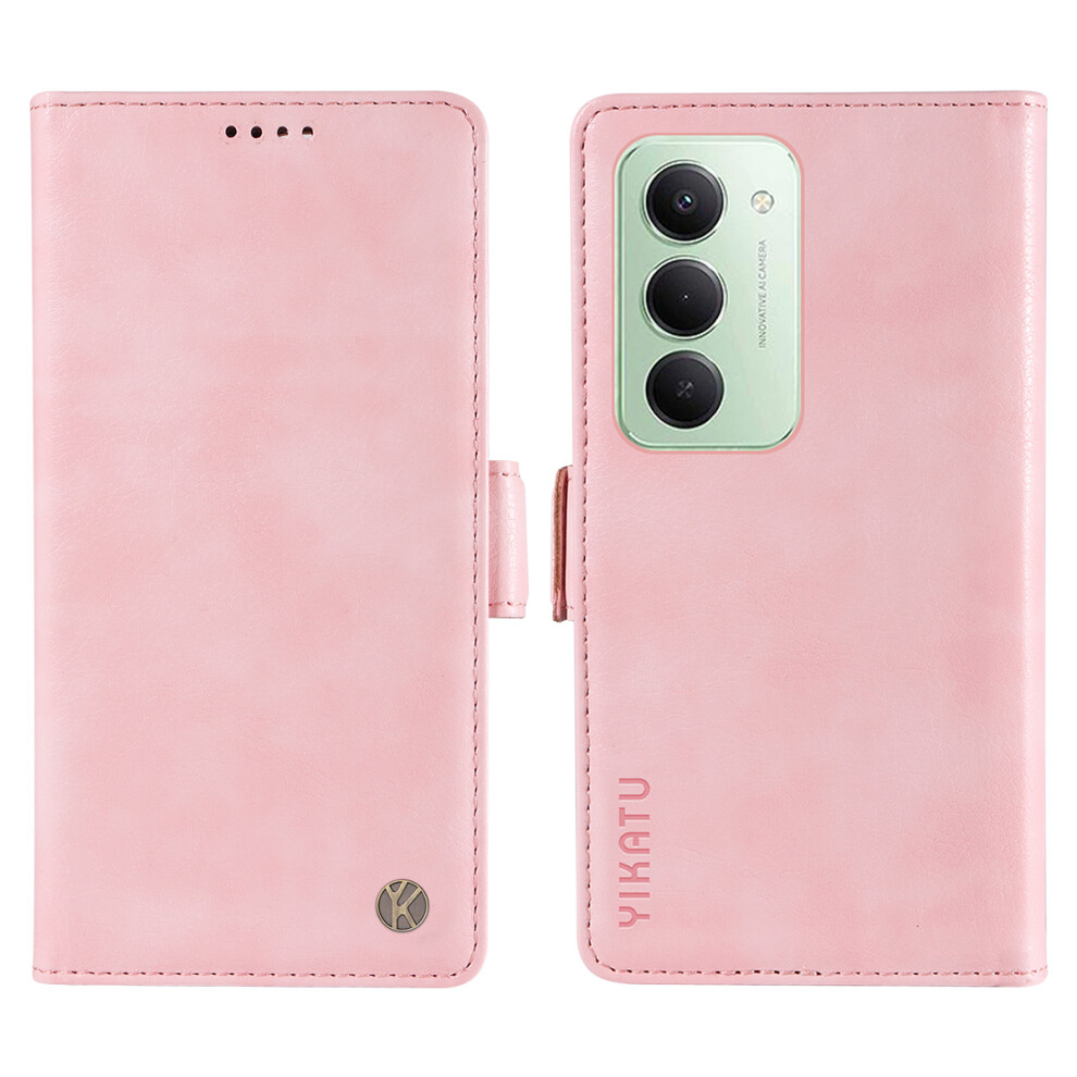 (Pink) For Xiaomi Redmi 15 4G (Eu) (171Mm) Case Yikatu Yk-007 Litchi Texture Pu Leather Wallet Phone Cover Pink 6914289017878