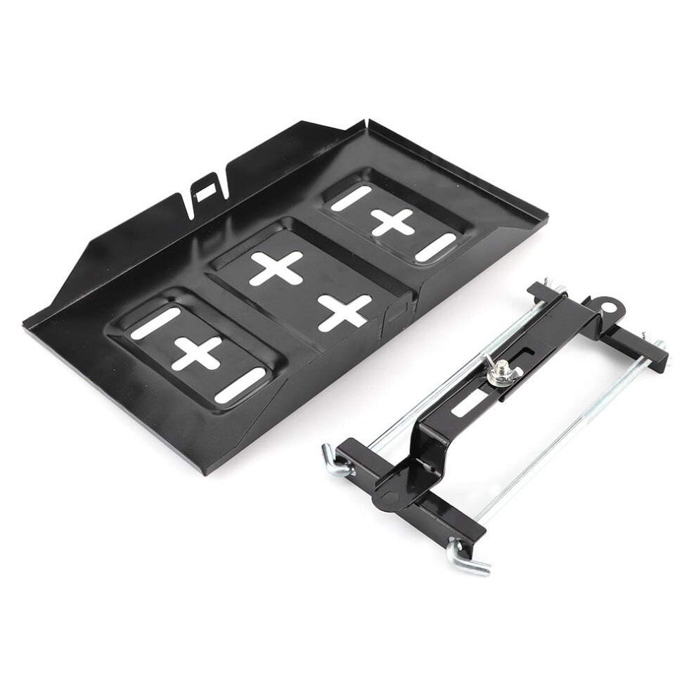 Car Battery Holder Tray Clamp Kit, Universal 23Cm Metal Mount Bracket With Secure Slot Design 9365049270144