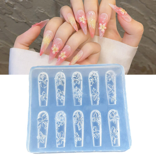 Professional 3D Nail Art Design Mold Feature Emboss Flower 1