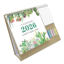 2026 Desk Calendar from Jan to Dec Office Desktop-K01 Cactus