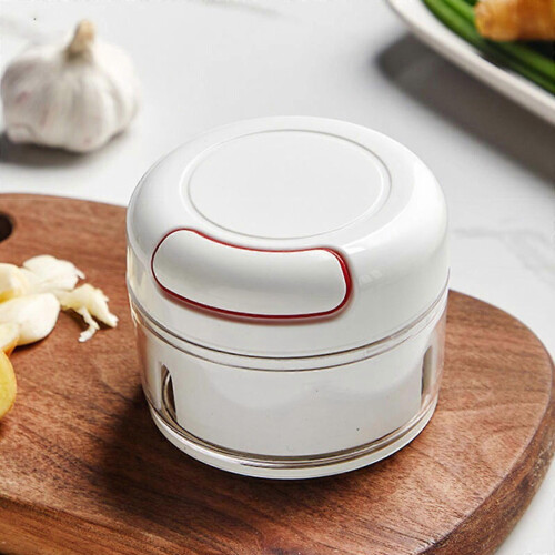 (As show, One size) Durable Manual Garlic Mincer; Hand Held Pull Food Chopper
