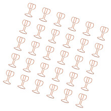 30Pcs Wine Cup Shape Paper Clips Assorted Color Metal-Rose Gold