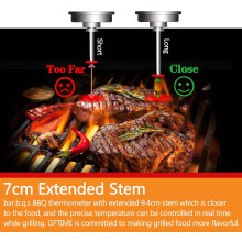 Grillthermometer für den Außenbereich, Edelstahlkonstruktion mit wasserdichter Oberfläche und gut ablesbarem, großem Zifferblatt