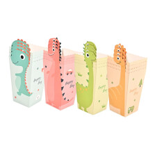 Party Popcorn Boxes Cartoon Dinosaur Design 24pcs Mini Paper Bags for Birthday Events