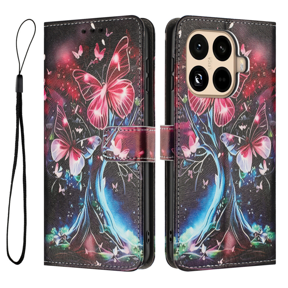 (Butterfly Tree) For Xiaomi 15T Pro Wallet Case Pattern Printing Pu Leather Phone Cover With Lanyard 6914289580631