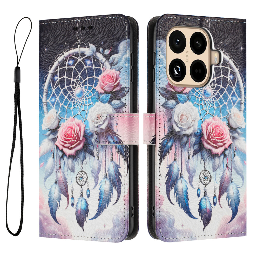 (Flower Wind Chime) For Xiaomi 15T Pro Wallet Case Pattern Printing Pu Leather Phone Cover With Lanyard 6914281826126