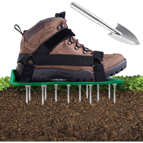Garden Hero, Σανδάλια Αερισμού Γκαζόν με Φτυάρι από Ανοξείδωτο Ατσάλι, Ανθεκτικό & 1