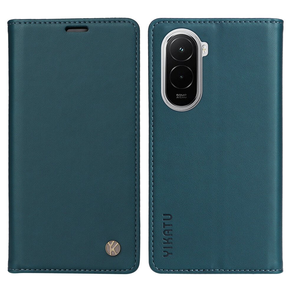 (Green) For Xiaomi Poco M7 4G (169Mm) Phone Cases Yikatu Magnetic Closure Pu Leather Mobile Cover Green 6914289551013