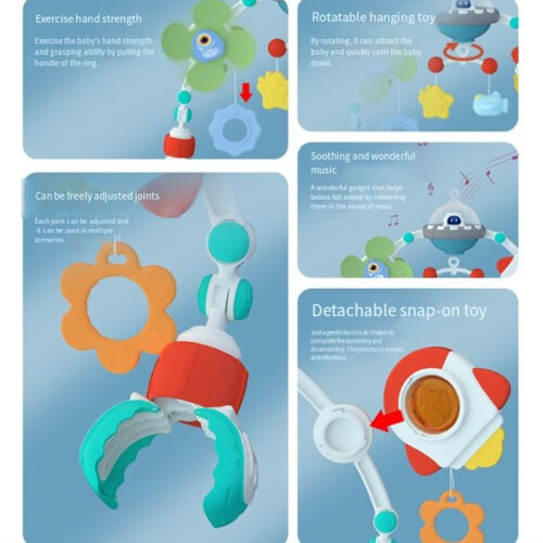 Space Design Baby Crib Hanging Toy Adjustable Clamp Mounting ABS 1