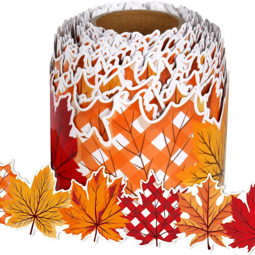 Leaf Border Trim Wall Sticker 32.8ft Bulletin Board Border