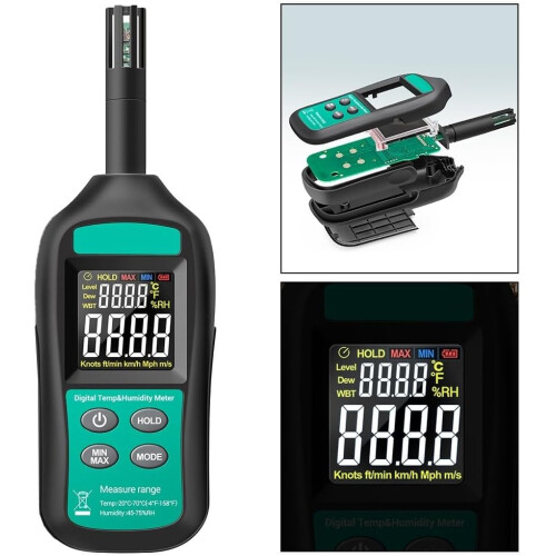 Digital Temperature and Humidity Meter with LED Phase Indicators, NonContact Motor Rotation Detection 1