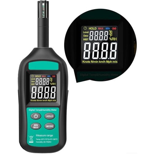 Digital Temperature and Humidity Meter with LED Phase Indicators, NonContact Motor Rotation Detection 2